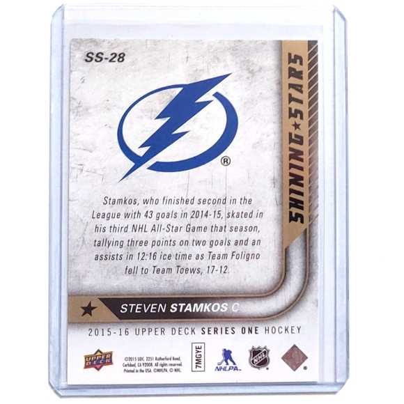 Steven Stamkos Shining Stars 2015-16 Insert Hockey Card Tampa Bay Lightning - Picture 2 of 2